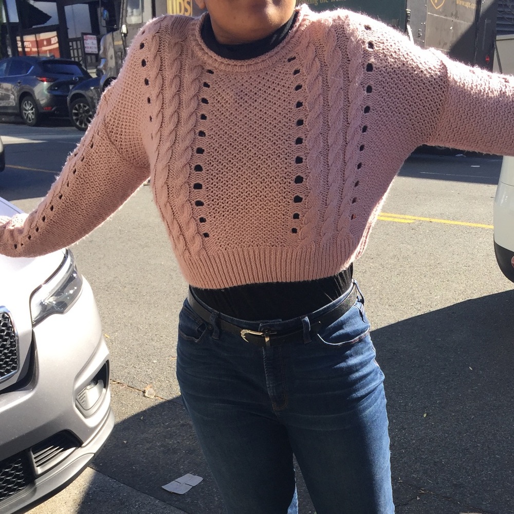 Dusty Pink Cropped Sweater